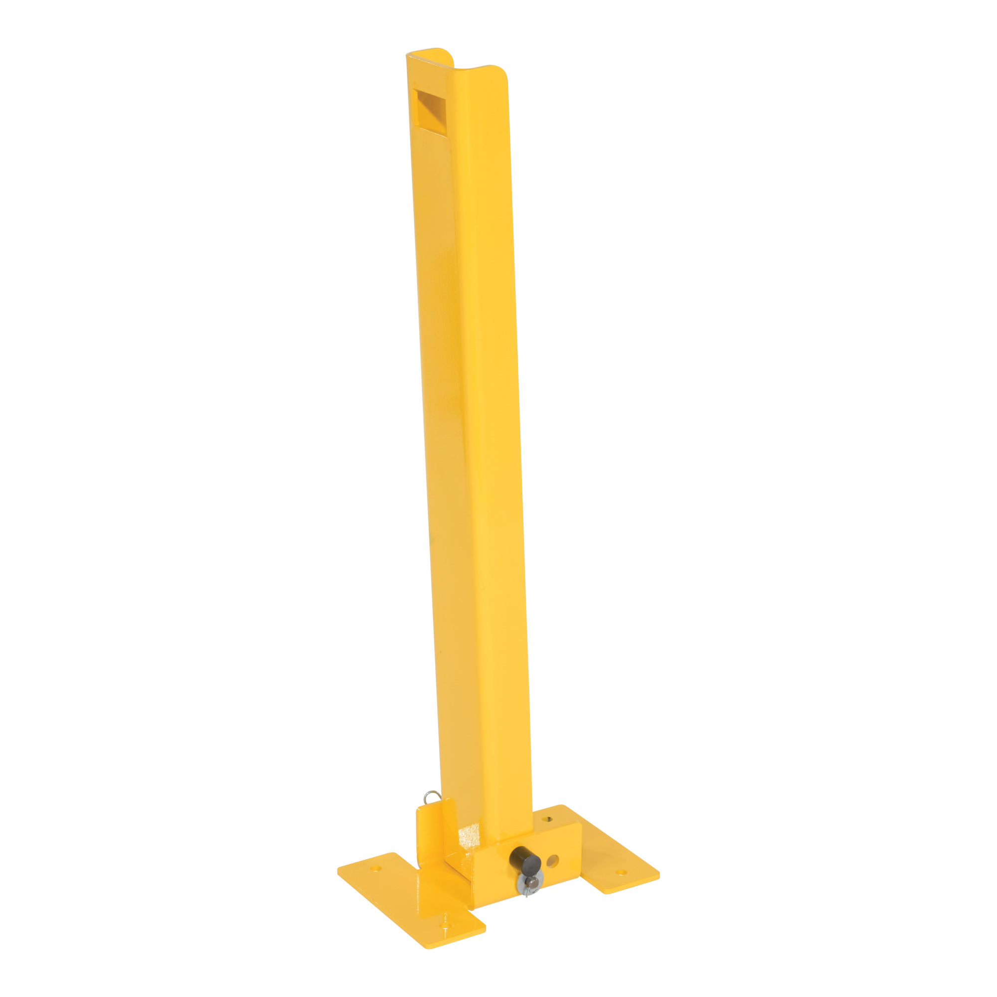 Vestil Two-Way Fold-Down Bollard - 36in. Height, 12in. Length, Steel, Yellow, Model# BOL-FD-2W-36-YL